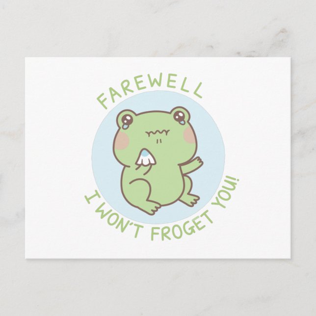 Carte Postale Grenouille qui pleure Adieu je ne t'oublierai pas  (Devant)