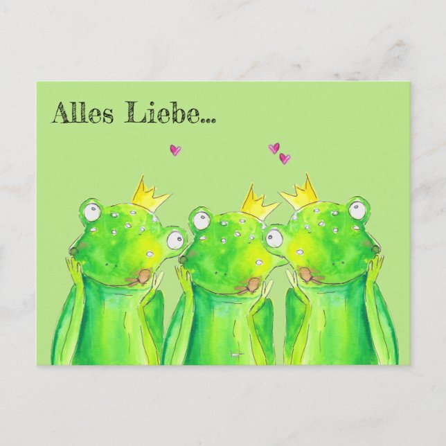 Carte Postale Grenouille, Roi de grenouille Félicitations (Devant)