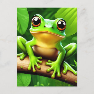 Carte Postale Grenouille sur branche Nature Art