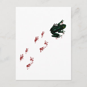 Carte Postale Grenouille verte Empreintes sanguines Goth Amphibi