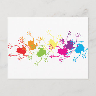 Carte Postale Grenouilles arc-en-ciel
