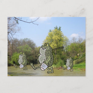 Carte Postale Grenouilles de pêche