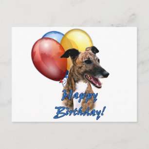 Carte Postale Greyhound Joyeux Ballons d'Anniversaire.