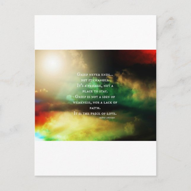 Carte Postale GRIEF ne se termine jamais (Devant)