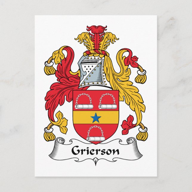 Carte Postale Grierson Family Crest (Devant)