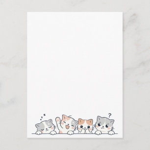 Carte Postale Griffes Curieuses - Amis Chats Mignons qui Regarde