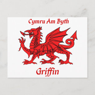 Carte Postale Griffin Welsh Dragon