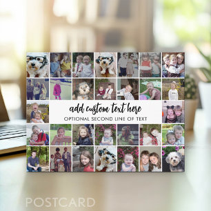 Carte Postale Grille de collage photo 30 - 2 zones de texte - no