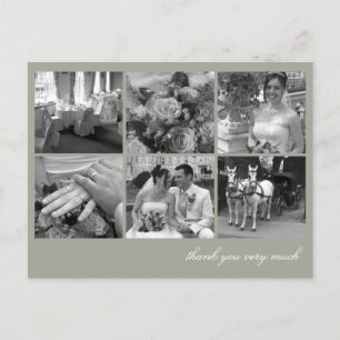 Carte Postale Grille verte collage 6 photos souvenirs merci