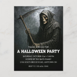 Carte Postale Grim Reaper Halloween Party Invitati