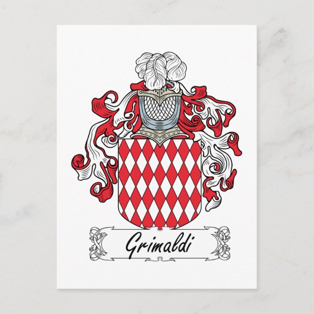 Carte Postale Grimaldi Famille Crest (Devant)