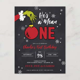 Carte Postale Grinch Il est méchant Anniversaire 1 an