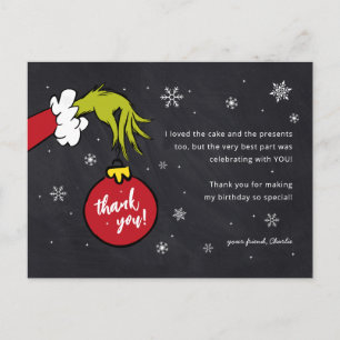 Carte Postale Grinch signifie un Merci d'anniversaire
