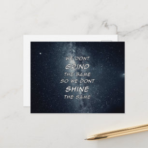 Carte Postale Grind & Shine Stars Inspiration Motivationnelle
