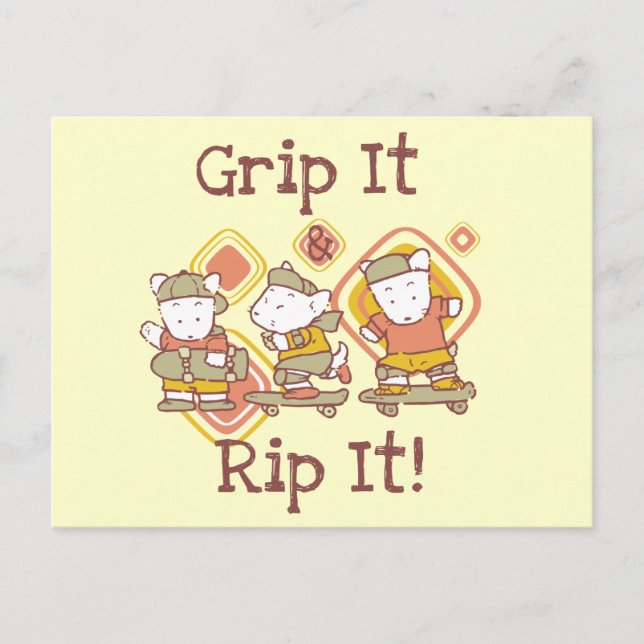 Carte Postale Grip It et Rip It Skateboard (Devant)