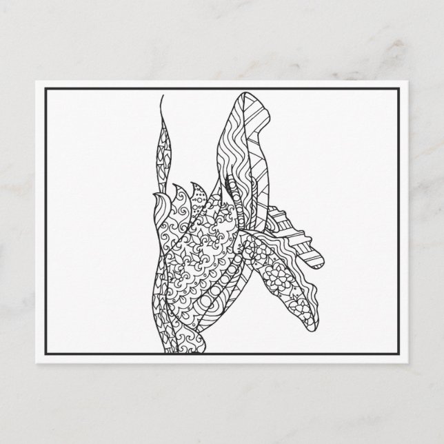 Carte postale Gris Baleine noire et blanche (Devant)