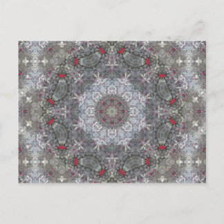 Carte Postale Gris et rouge Mandala