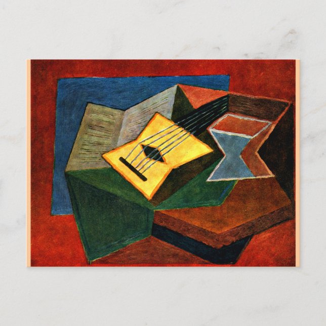 Carte Postale Gris - Guitare jaune (Devant)