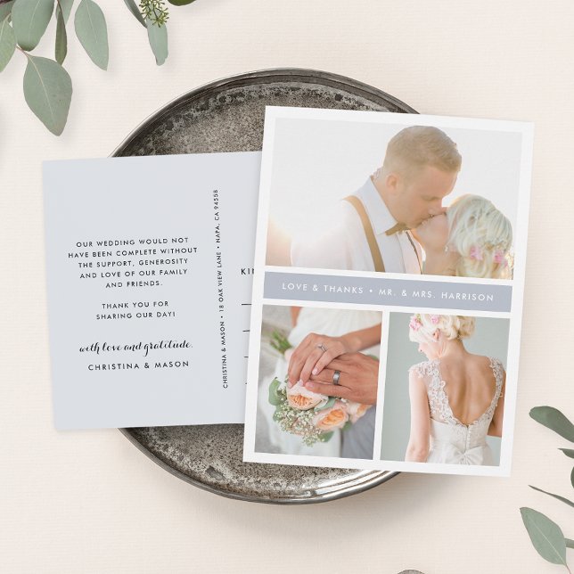 Carte Postale Gris | Merci photo Mariage (Créateur téléchargé)