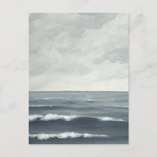 Carte postale Gris Ocean Waves (Devant)