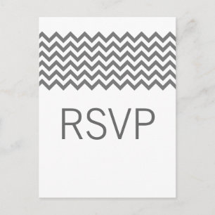 Carte postale Gris simple Chevron RSVP