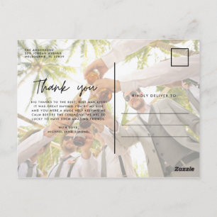 Carte Postale Groomsmen Best Man Mariage Photo Merci