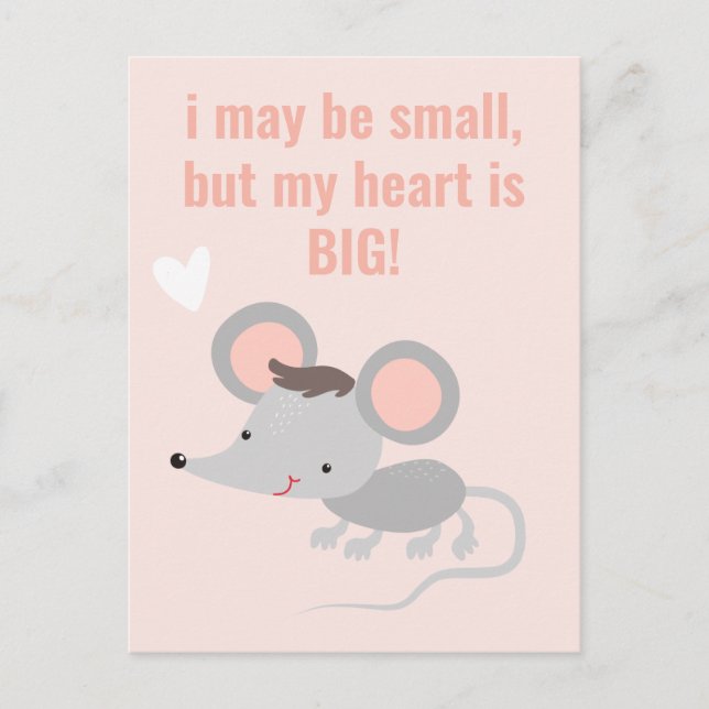 Carte Postale Gros câlin ! Anniversaire de enfant de souris gris (Devant)