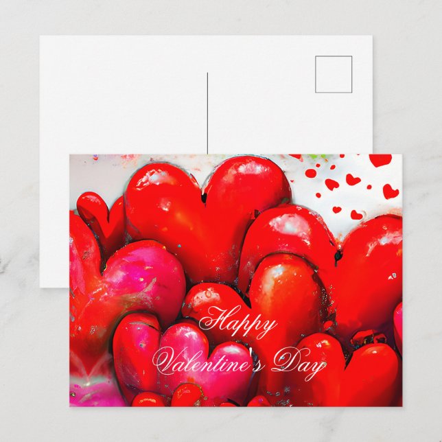 Carte Postale Gros coeur rouge valentine (Devant / Derrière)