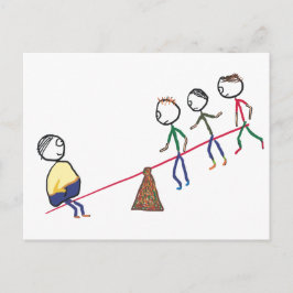 Carte Postale Gros Gars Sur Seesaw