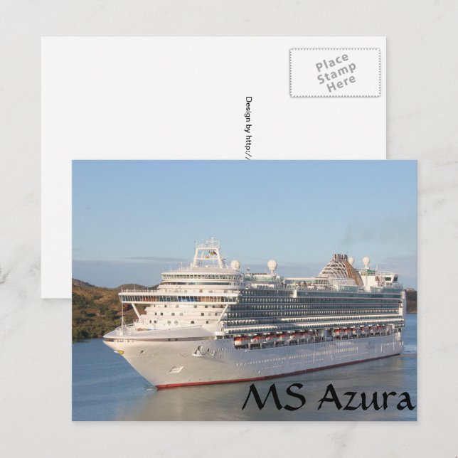 Carte Postale Gros plan du bateau de croisière MS Azura sur Anti (Devant / Derrière)