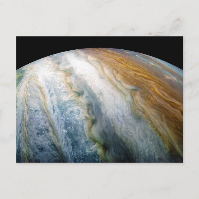 Carte Postale Gros plan sur la planète Jupiter depuis le survol  (Devant)