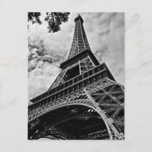 Carte Postale Gros plan Tour Eiffel Noir Blanc Amour Paris Europ