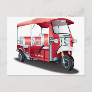 Carte Postale Gros Tuk-Tuk Rouge !