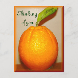 Carte Postale Grosse Orange ,Pensée pour toi_