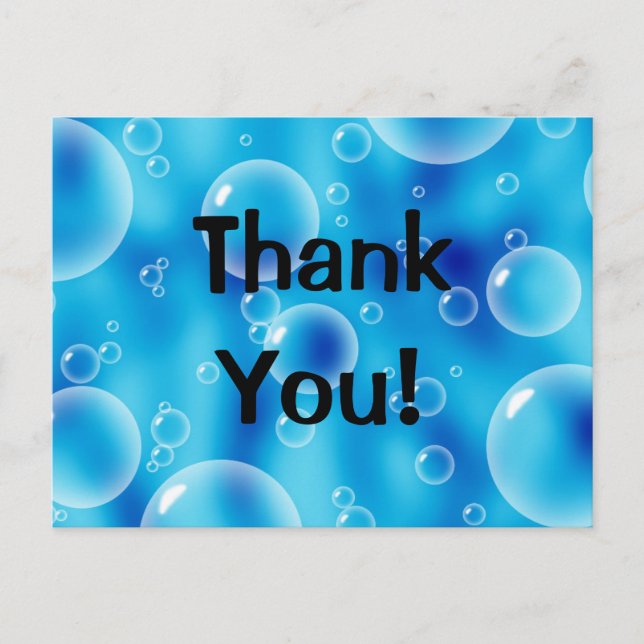 Carte Postale Grosses bulles bleues rebondissantes (Devant)