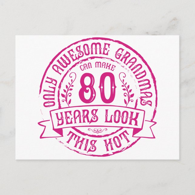 Carte Postale Grossesse chaude amusante 80e anniversaire (Devant)