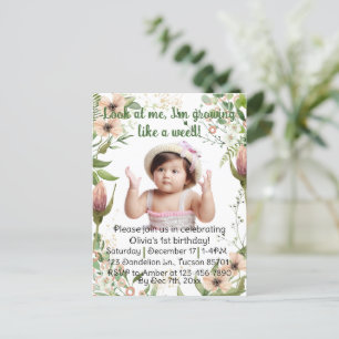 Carte Postale Grossissant comme une mauvaise herbe, fille premie