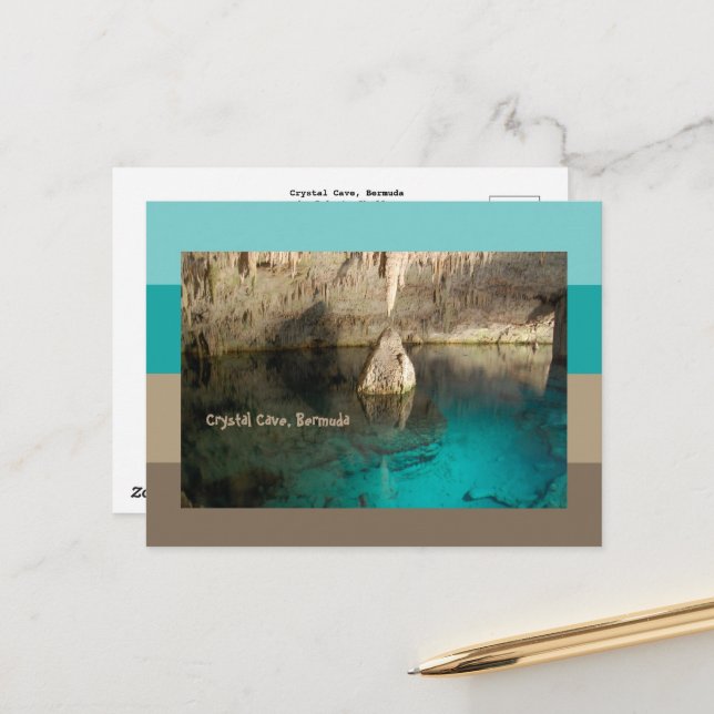 Carte Postale Grotte de cristal, Bermudes (Devant/Arrière en situation)