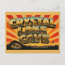 Grotte de Crystal Lake IA Art de voyage vintage