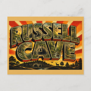 Carte Postale Grotte Russell Alabama Forêt de la grotte Art vint