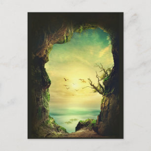 Carte Postale Grotte surplombant une mer tropicale Photo Pittore