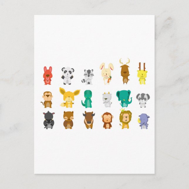 Carte Postale Groupe animal mignon (Devant)