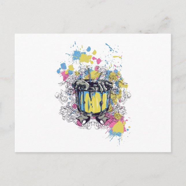 Carte Postale groupe, batterie, basse, musicien, jazz, drummer d (Devant)