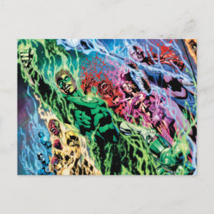 Carte Postale Groupe de lanternes vertes - Couleur