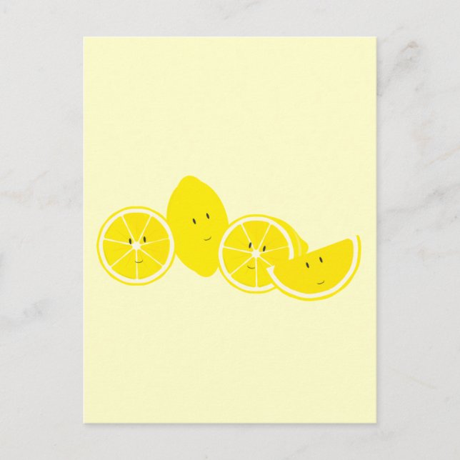 Carte Postale Groupe de personnages au citron souriants (Devant)