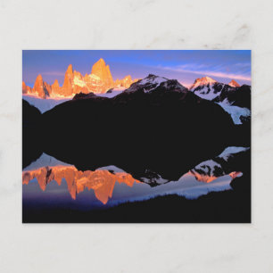 Carte Postale Groupe Fitz Roy reflété dans les lacs glaciaires