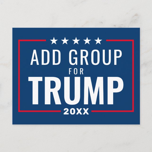 Carte Postale Groupe personnalisé pour Trump 2024 - rouge blanc  (Devant)