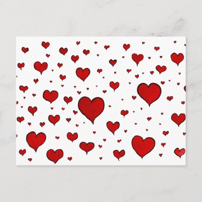 Carte postale Groupe Red Hearts Valentine (Devant)