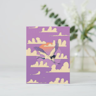 Carte Postale Grue asiatique rose