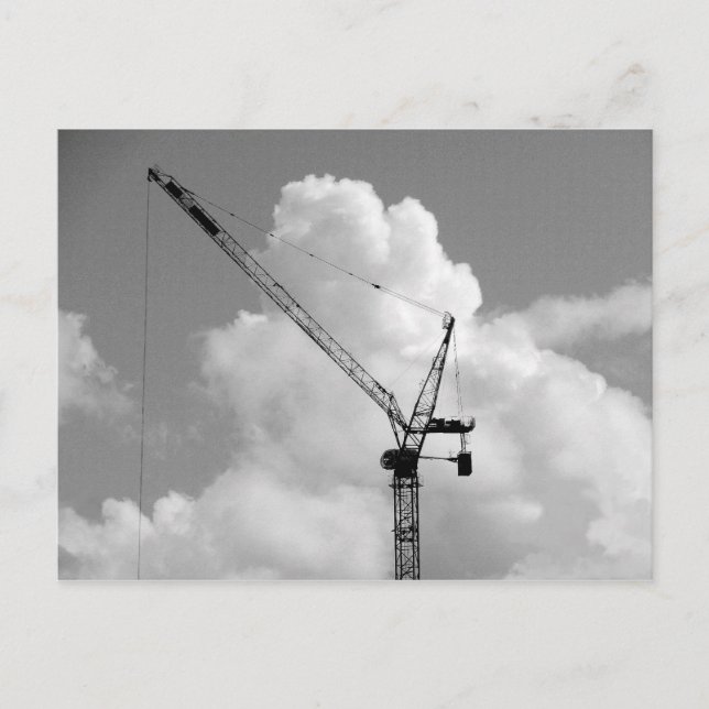 Carte Postale Grue Cumulonimbus - Noir et blanc (Devant)
